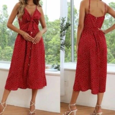 WOMEN SUMMER CASUAL FLORAL SEXY DRESS | eBay