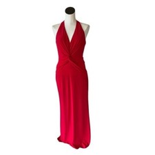 NWT ELIZA J Elegant Red Halter Dress Twist Front Stretch SZ-10