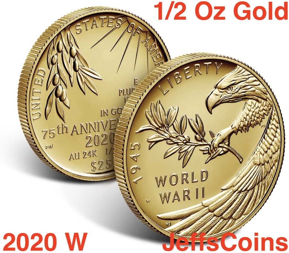 2020 W End of World War 2 75th - Half Ounce WW2 24 Karat Gold 20XG NGC PF70 WWII - Image 2 of 4