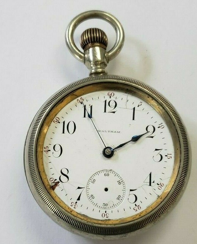 ［鑑定済］American Waltham Watch silver925 Vintage American Waltham Watch Company Silvaloy Men's Pocket