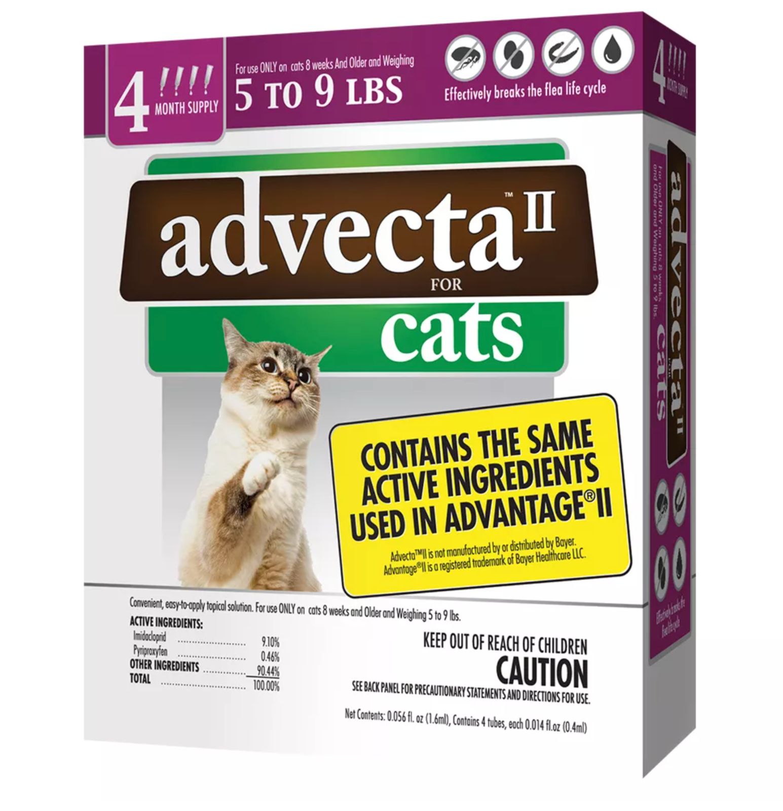 ADVECTA Plus for CATS 59lbs 4 Doses of Flea & Lice Treatment