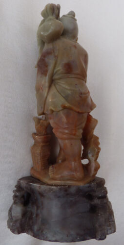 Vintage Hardstone or Soapstone ? Carving Chinese Fisherman Sculpture 14.5cm - Picture 8 of 8