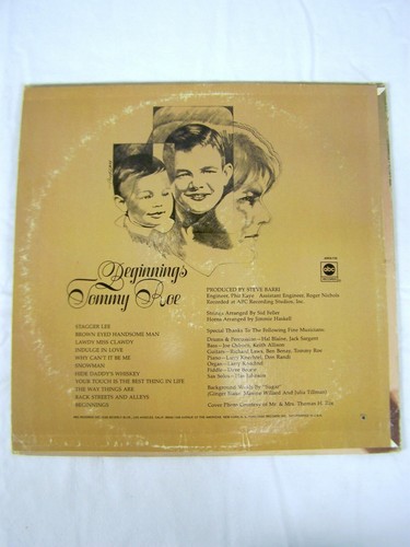 Beginning's Tommy Roe Including Stagger Lee ABC Records - Imagen 3 de 10