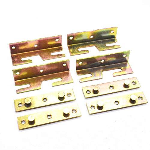 Bed Rail Bracket, Tiberham 4 Sets Non-Mortise Bed Hinge Fixing Connector, Heavy