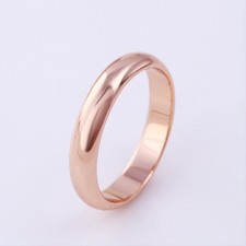 9ct 9K Rose Gold Plated Men Women Plain Wedding Band Ring Various Size.W=5mm