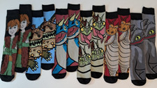 Dragons Movie Socks Men's Casual Crew Socks 6 Pairs Mens Size 8-12 Bioworld NEW