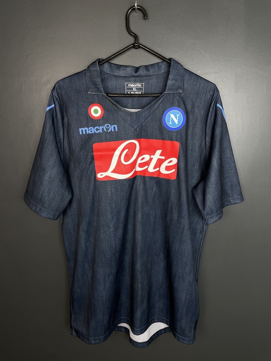SSC NAPOLI 2014/2015 AWAY FOOTBALL SHIRT MACRON SOCCER JERSEY SIZE