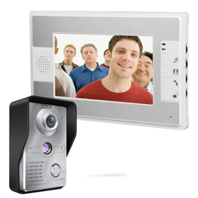Wired Door Phone Doorbell Touch Key 7'' Lcd Video With Ir Camera Home Security AE