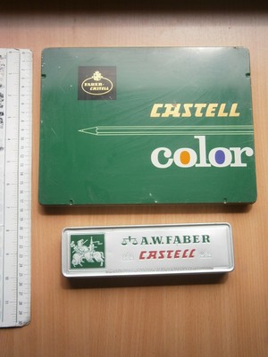 A W Faber Castell Color Vintage Lot Old Tin Box Metal Case Germany Ebay