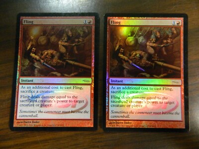 MTG FOIL DCI Promo Fling x2 (2010) Excellent - NM Condition