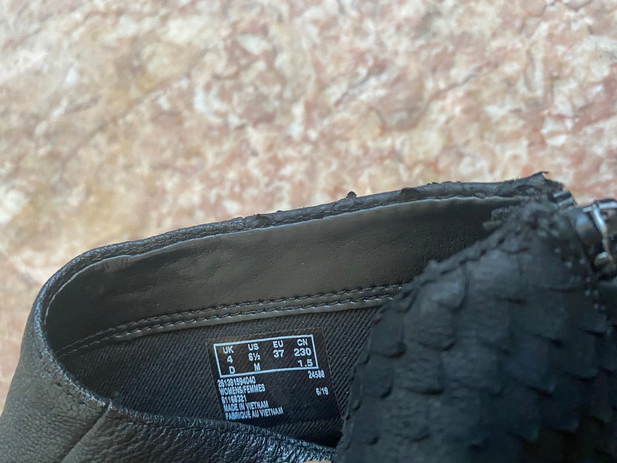 ディエマ New Clarks Women's Black Leather Zip Ankle Boot #24588 Sz 6.5M