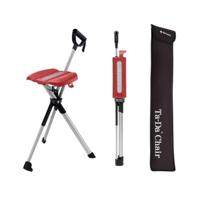 STEP2GOLD Ta-Da Chair Series 2, Portable Trekking Hiking Pole - 34.2 , Red