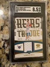2020-21 Panini Crown Royale Lamelo Ball  Heirs To The Throne Patch /25 SGC 8.5🔥