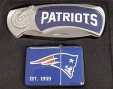 New England Patriots NFL football team logo knife and lighter set No box US Ship