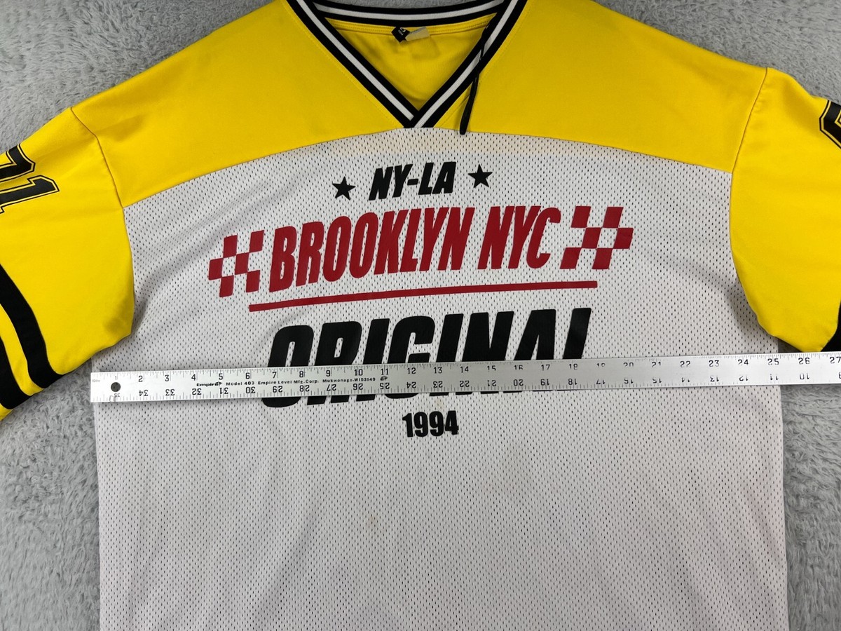 Divided Jersey Mens Large Gray Yellow Brooklyn NYC Hip-Hop