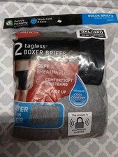 Hanes Tagless Boxer Briefs 3XL 48-50 2pack Black/ Grey
