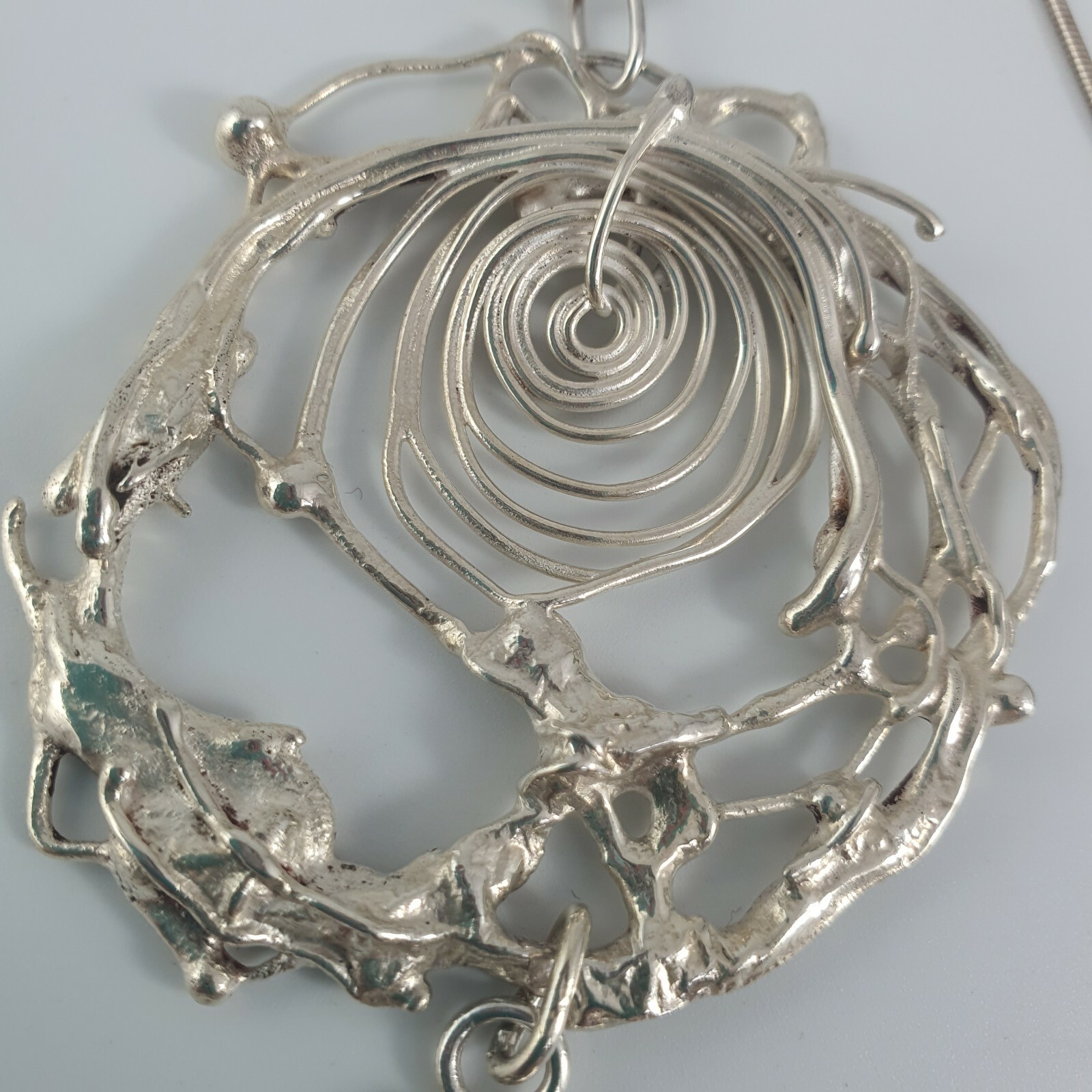 Photo 10 of Huge Handmade Sterling Silver 925 Pendant NECKLACE Hallmarked 38G, JP~ 18", N13
