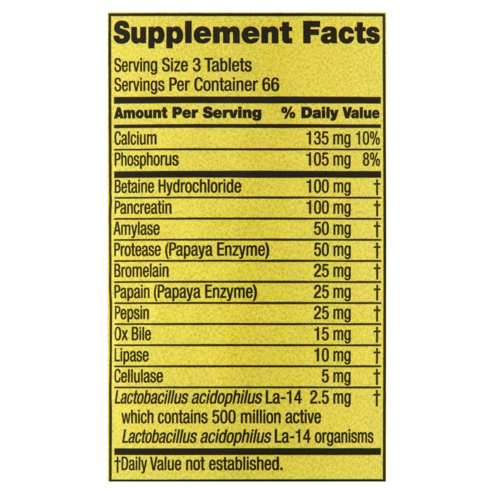 Tabletas de fórmula digestiva multienzimática probiótica Spring Valley 200 unidades TikTok Foto 4 de 4
