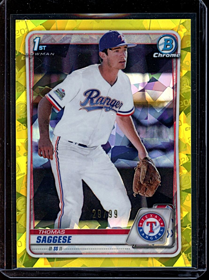 2020 Bowman Draft Sapphire Thomas Saggese Yellow #29/99
