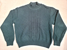 Vintage 90s Liz Claiborne Lizsport Green knit Mock Neck Sweater Made In USA, M