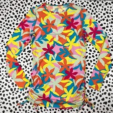 Lands End Multicolored Long Sleeve Adjustable Cover-Up SWIM TUNIC X SMALL 523851