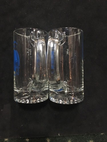 Super Bowl XXV 25 1991 Bills Vs New York Giants 2 Beer Glass Mug Set Molson Nfl - Picture 3 of 5