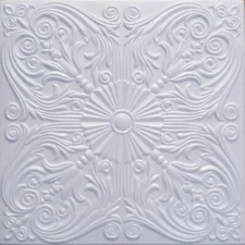Ceiling Tiles, Glue Up, ASTANA 20" x 20" White 40 PIECES