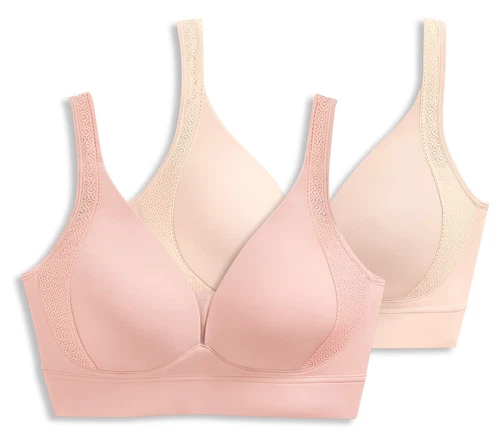 Jockey Women's Plus Sz Bra 3X Jockey Forever Fit Molded Cup Soft Pink A466924