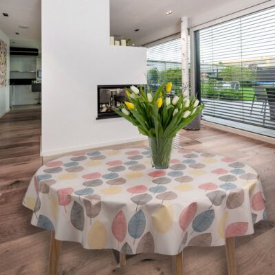 FANSU PVC Tischdecke Rund | Wasserdicht & ölbeständig | Durchmesser 140 Cm | Für Garten, Restaurant & Party