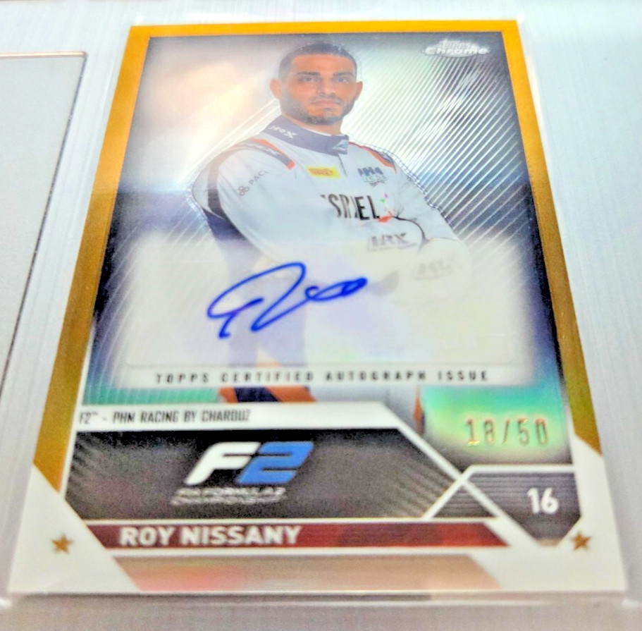 Roy Nissany 2023 Topps Chrome F1 Gold Refractor autograph (#d 18/50)