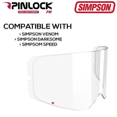 Simpson Darksome Motorrad Fahrrad Helm Max Vision Pinlock Visiereinsatz klar