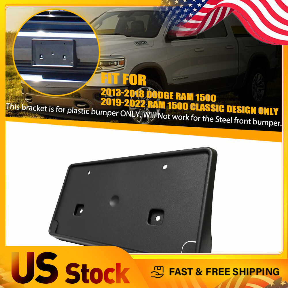 Front License Plate Bracket for 2013-2018 RAM Dodge 1500 Bumper