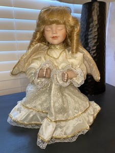 porcelain praying angel doll