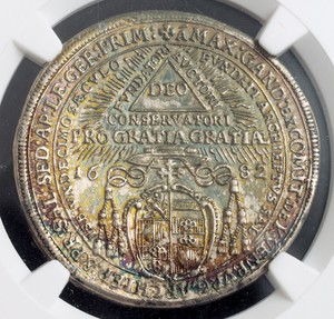 1682-Salzburg-Maximilian-Gandolph-Silver-Thaler-Coin-1-Year-Type-NGC-AU