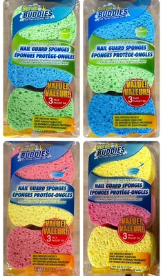 Scrub Buddies Double Sided Nail Guard Sponges with Scrubbing & Wiping Power