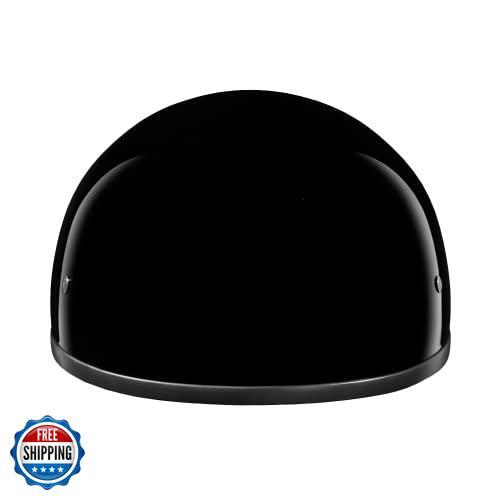Daytona CASCHI Moto Mezzo Casco Teschio Cap - Nero Lucido 100% DOT App - Foto 2 di 5