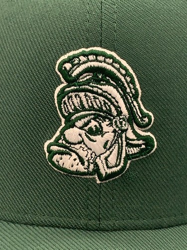 Michigan State Spartans Hat Cap Fitted Small Medium Green Nike NCAA Sparty Gruff - Picture 2 of 15