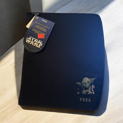 Black Mead Trapper Keeper 3 Ring Binder Star Wars Yoda Lucasfilms 1996 NEW
