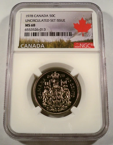 1978 CANADA NGC MS68 HALF DOLLAR 50c MS 68