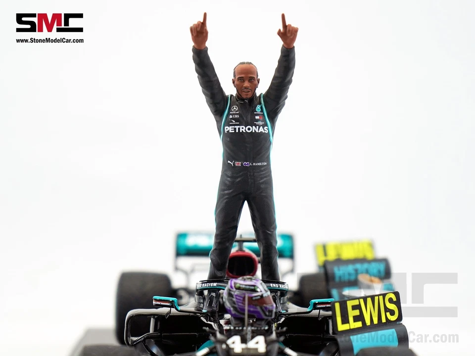 Mercedes F1 W11 44 Lewis Hamilton Turkey GP 2020 7x WDC 1:18 Spark Figure LE 544 - Image 4 of 4