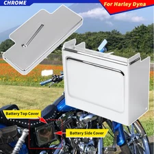 Chrome Battery Top Side Cover Fit For Harley Dyna Low Rider FXDL Super Glide FXD