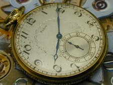 VINTAGE 1924 FANCE CASE AND DIALED ELGIN POCKET WATCH RUNS ON 8-8-24