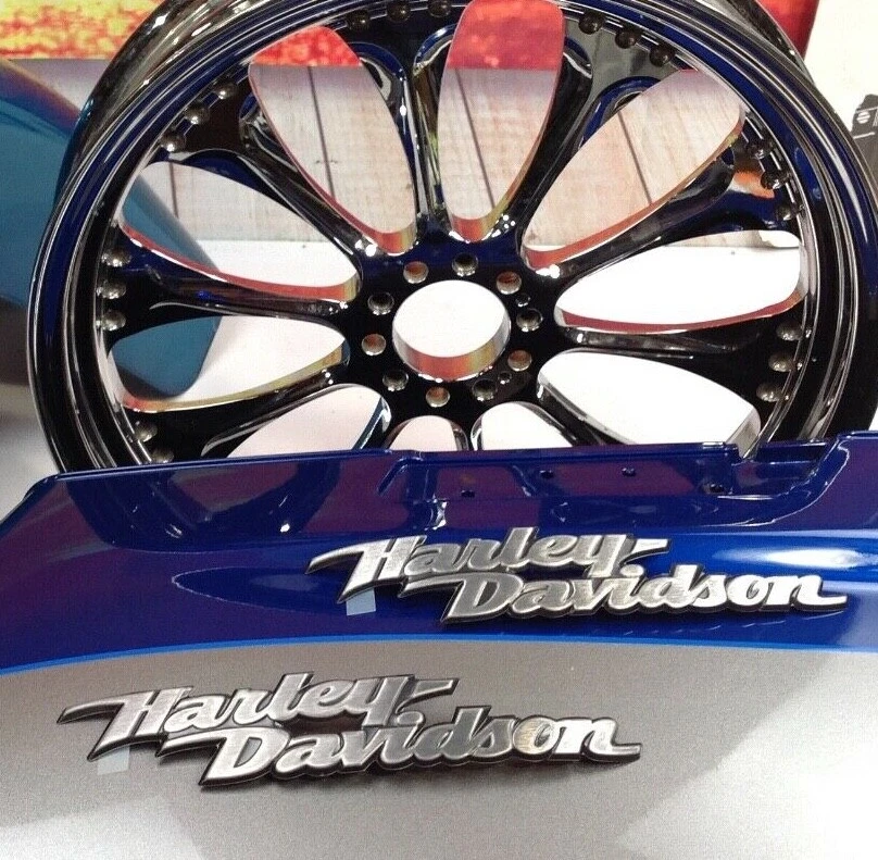 Juego De Emblemas Para Tanque De Gasolina Harley Sportster – Aluminio Cepillado – OEM – Nuevos
