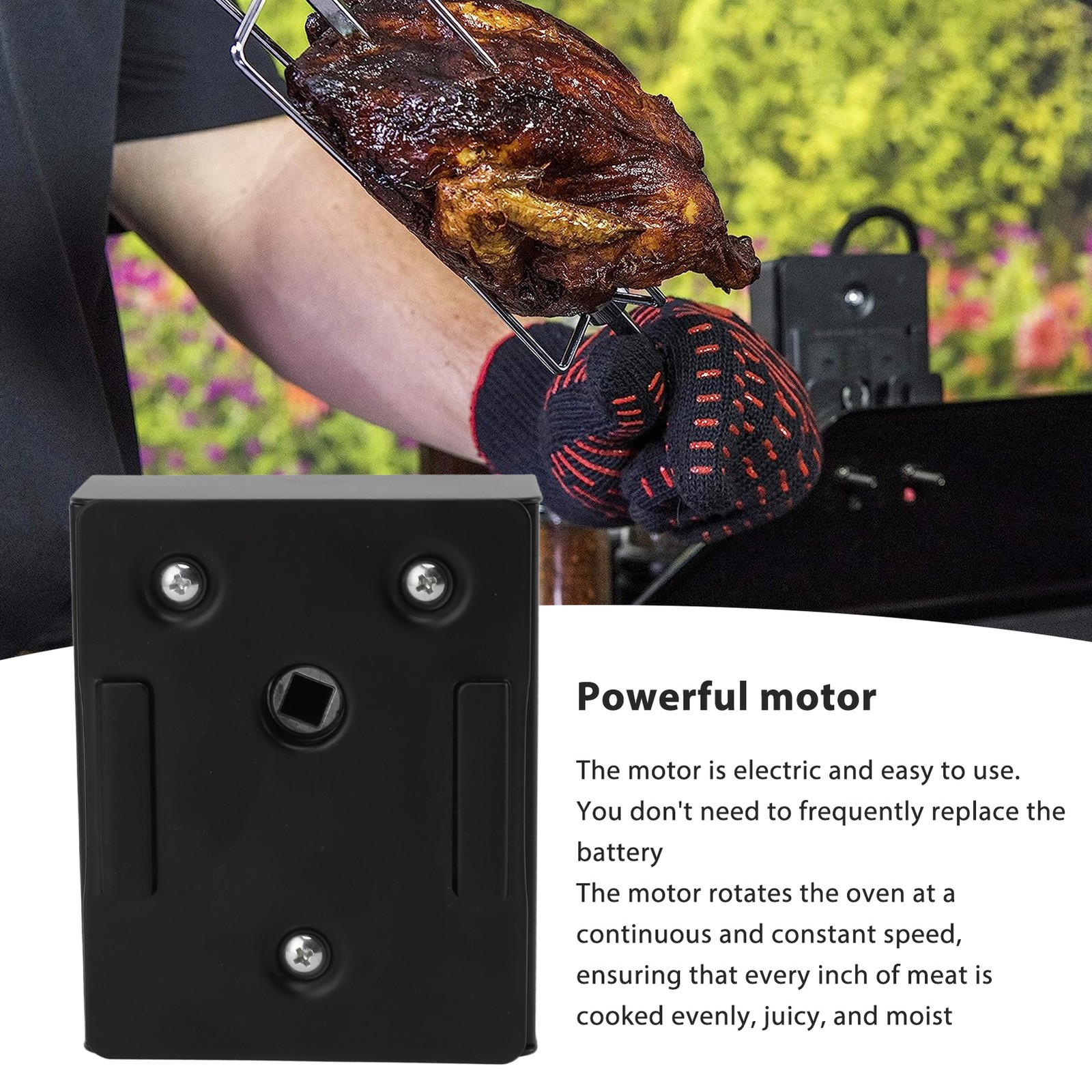 Universal Electric Rotisserie Motor Aluminum Alloy BBQ 70KG For Family Gathering