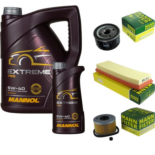 Mann Inspektionspaket 6L Mannol Extreme 5W-40 FüR Renault Megane Scenic 1.9 Dti-image