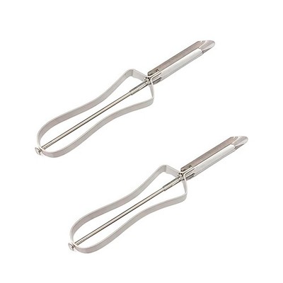 2Pcs Silver  Old-  Professional Vegetable,Potato,Carrot Peeler Stainless Stee...
