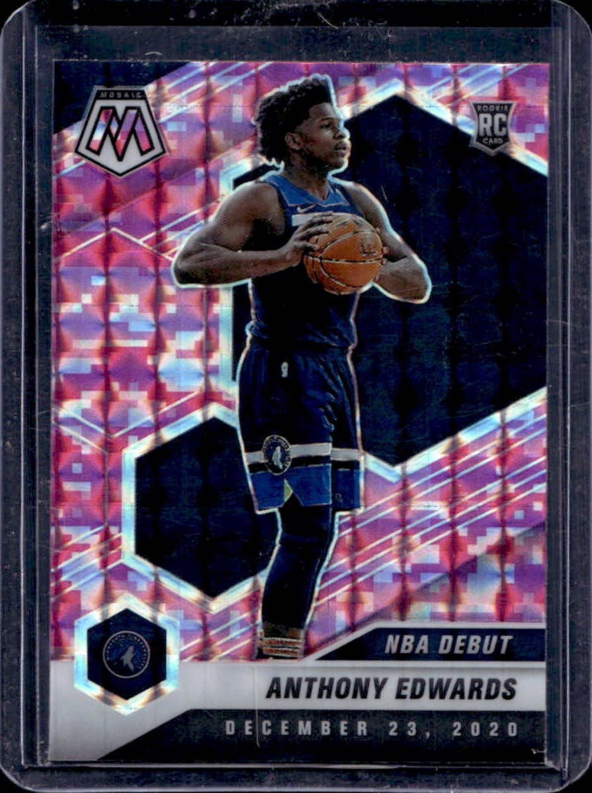 2020-21 Mosaic Anthony Edwards RC Camo Pink NBA Debut #261 Timberwolves