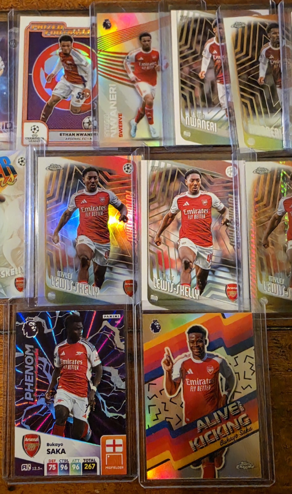 Arsenal Lot 17 Cards! Ethan Nwaneri, Myles Lewis-Skelly, Bukayo Saka RCs Inserts view 2