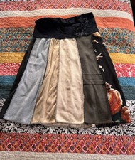 Vintage Patchwork Skirt Boho Festival Gypsy Size M/L see measurements Upcycled