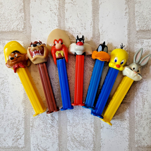 Vtg 80s 90s Looney Tunes Warner Bros Pez Dispensers Tweety Taz Bugs 7 Item Lot